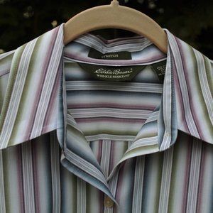 Eddie Bauer Wrinkle-Resistant Striped Buttondown Top (S)